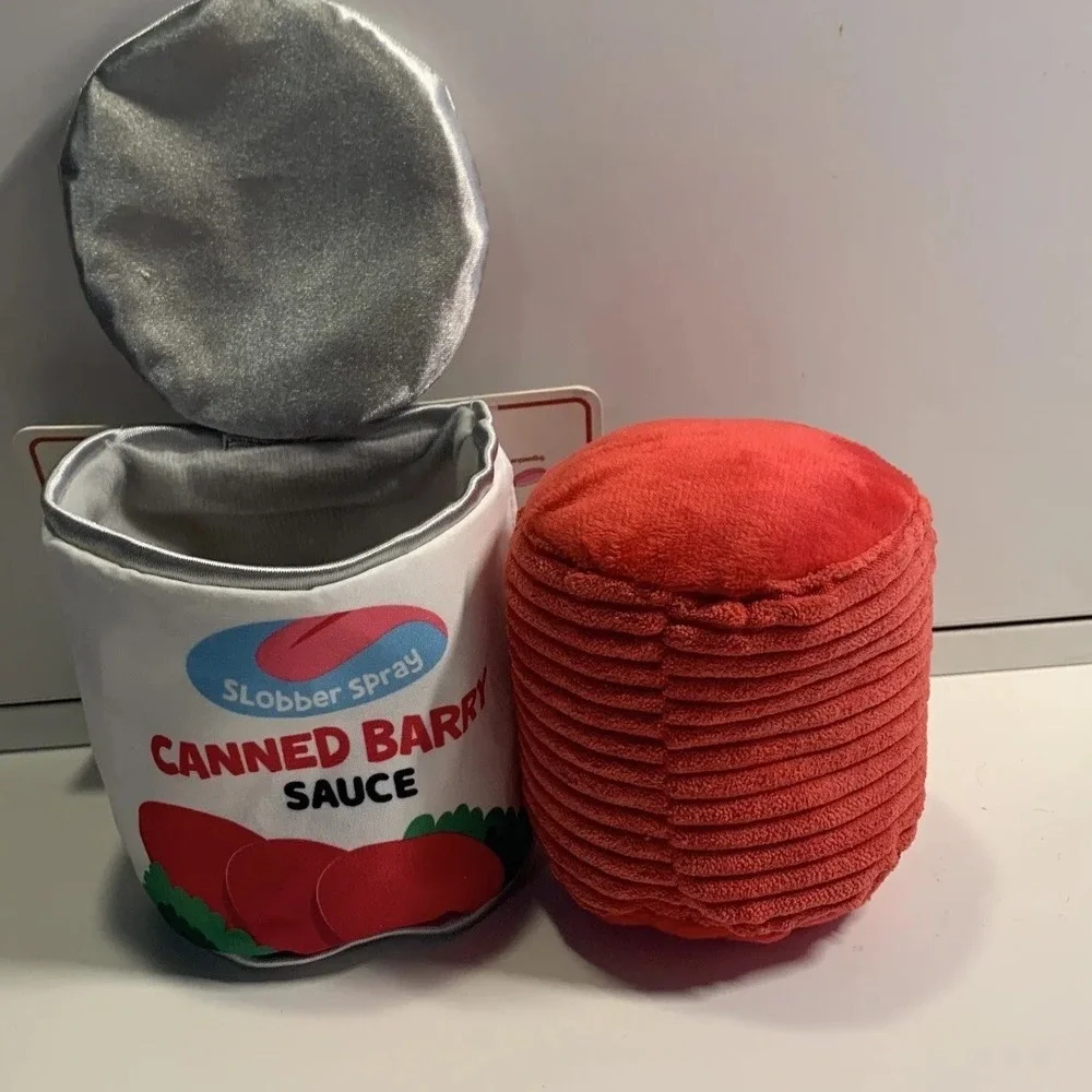 Bark Box Dog Toy CANNED BARRY 2023 Seasonal‎ LARGE Crinkle Squeaky Multi TOY